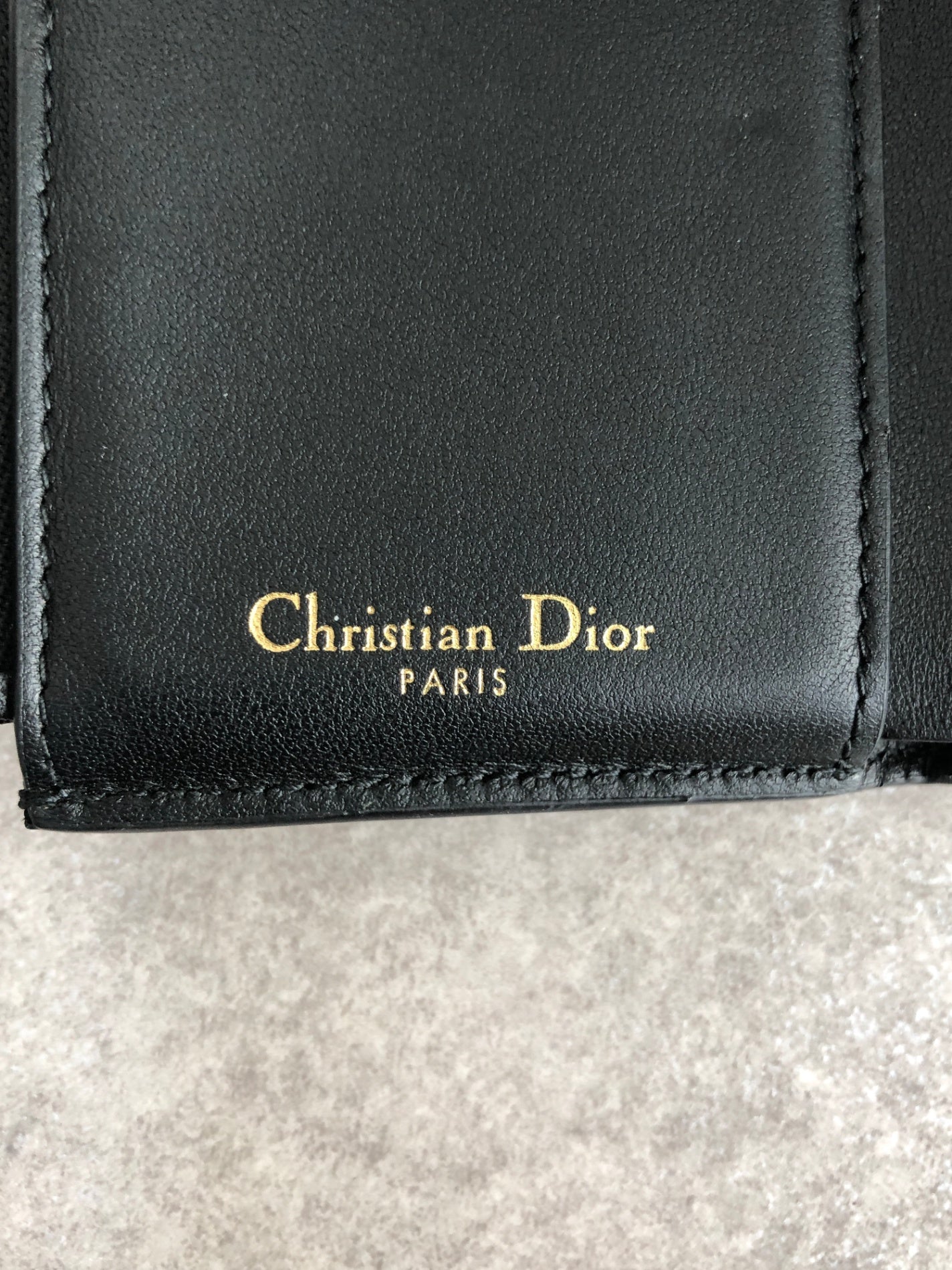 Christian Dior Logo Trifold Wallet Black Vintage 65wdpi