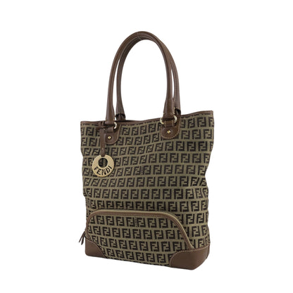 FENDI Zucchino Charm Handbag Brown Vintage 5ackrv