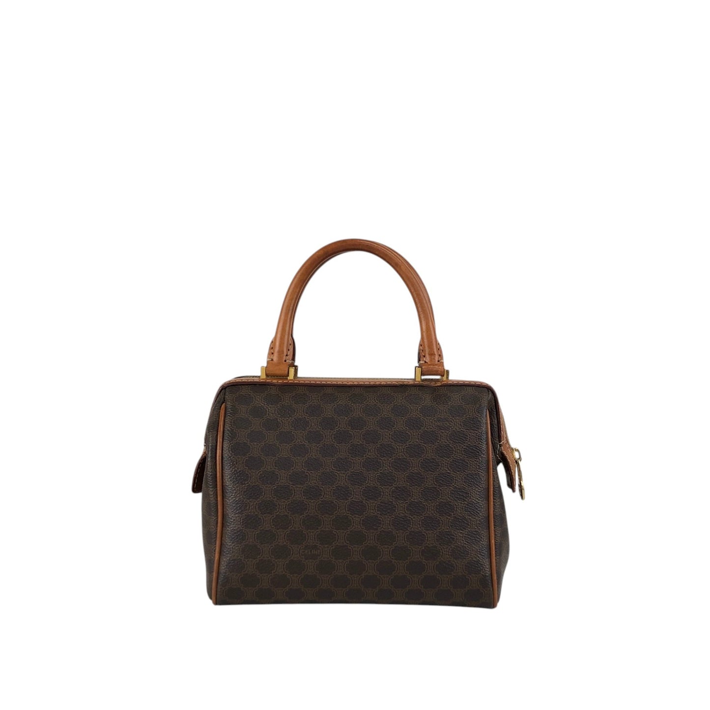 CELINE Macadam Two-way Small Boston bag Shoulder bag Brown Vintage aacnr6