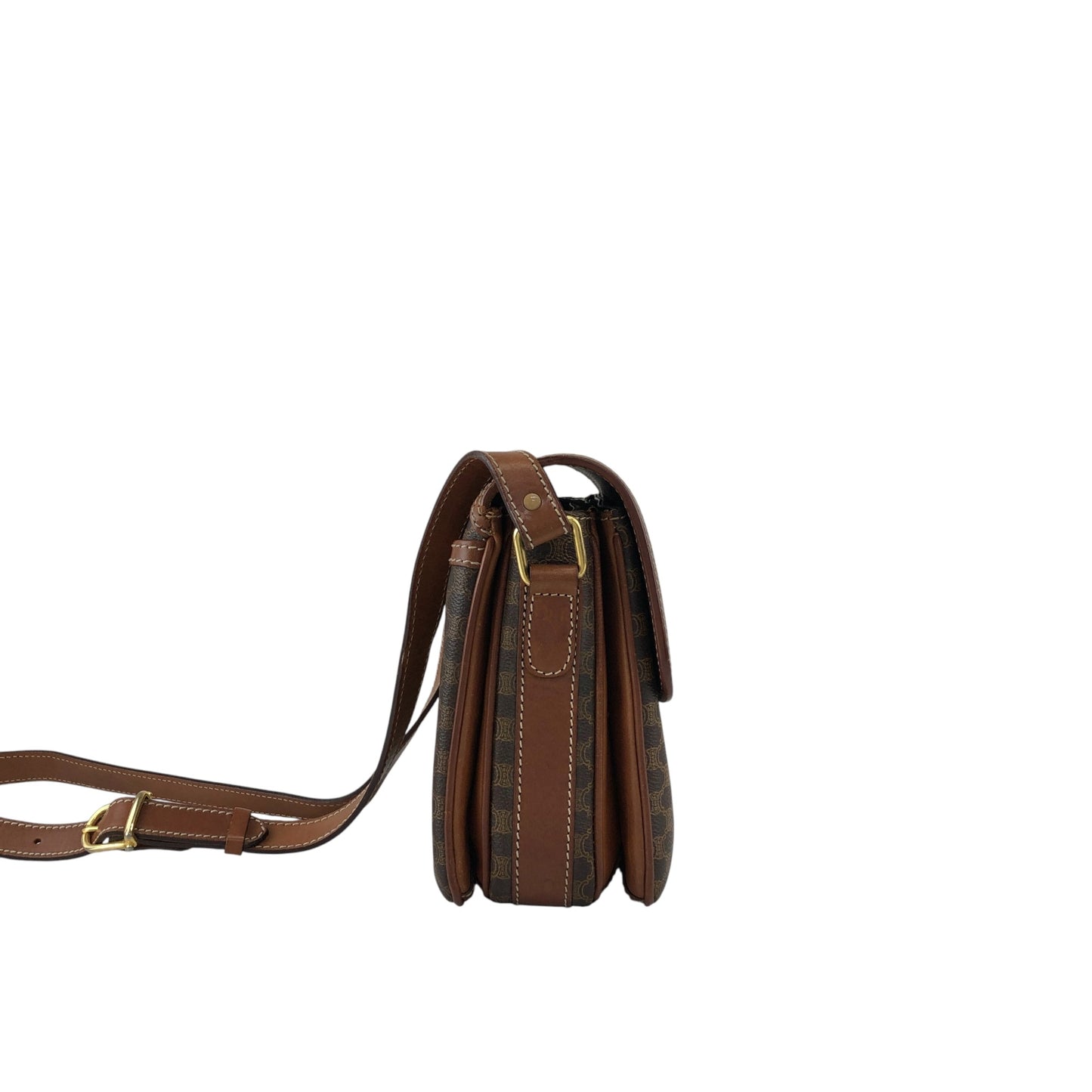 CELINE Macadam Horseshoe Shoulder bag Brown Vintage mxtw8i