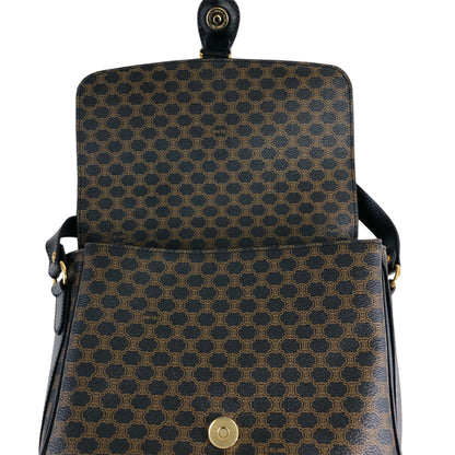 CELINE Macadam Front Buckle Shoulder bag Black Vintage n5nr8t