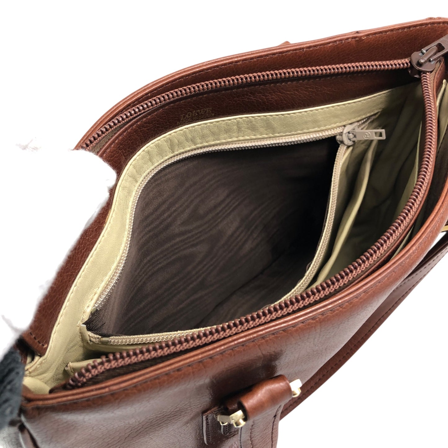 LOEWE Anagram Handbag Brown Vintage tewjne