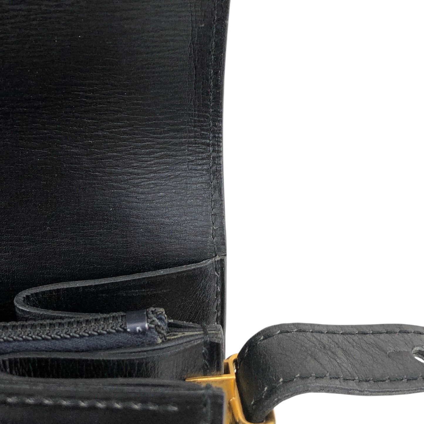 CELINE Horse Bit Shoulder bag Black Vintage 3kmi4e