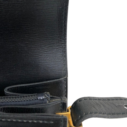 CELINE Horse Bit Shoulder bag Black Vintage 3kmi4e