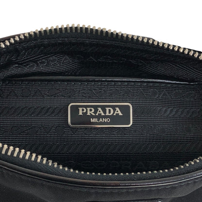 PRADA 三角形標誌小號單肩包黑色復古 i2fg33