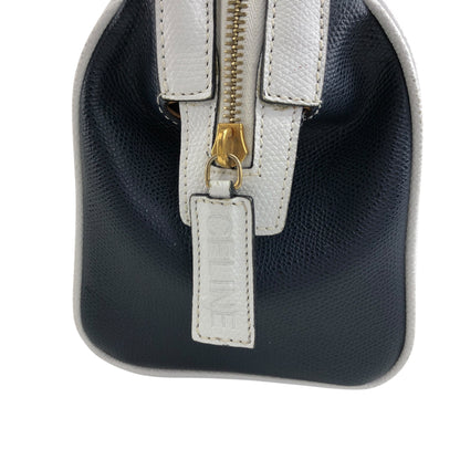 CELINE Two-way Small Boston bag Shoulder bag White×Navy Vintage gbtb54