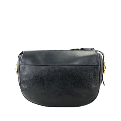 GUCCI Logo Leather Crossbody Shoulder bag Black Vintage ripwn7