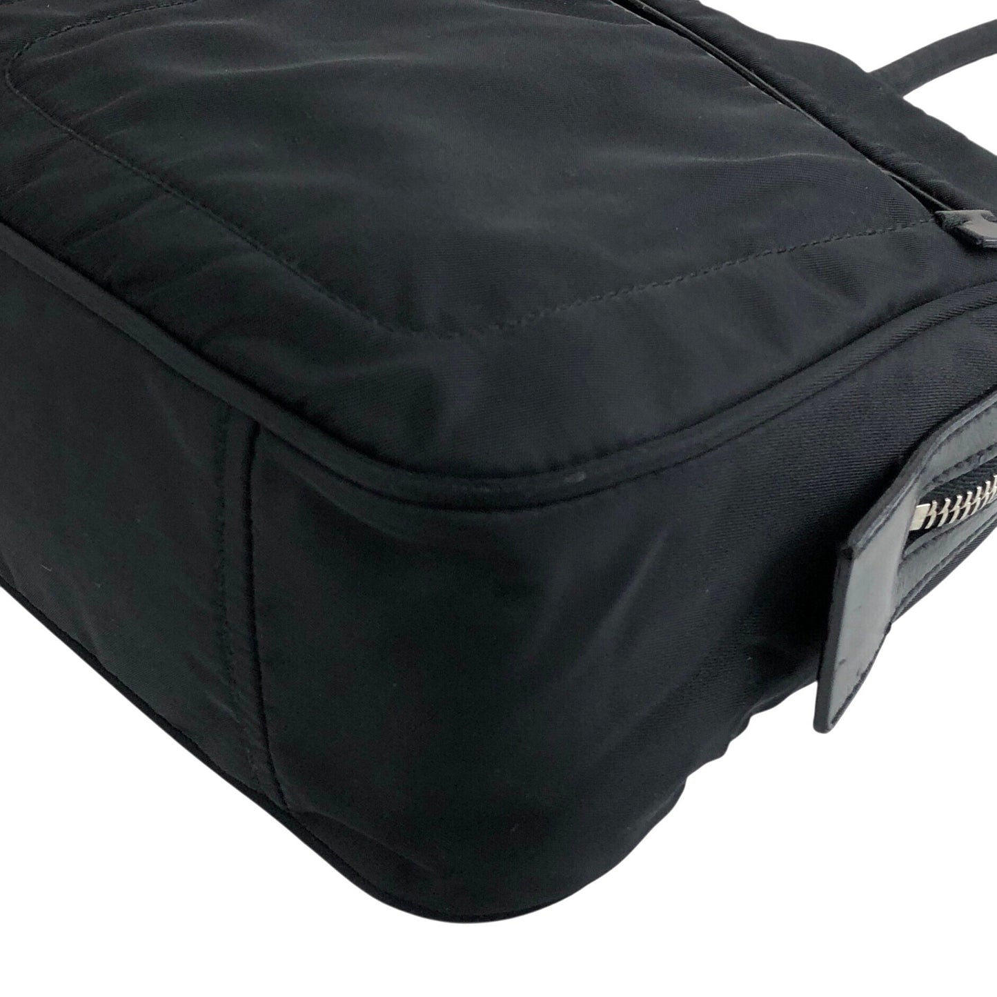 PRADA 三角形標誌前口袋小號波士頓包手提包黑色復古 k2g4ss