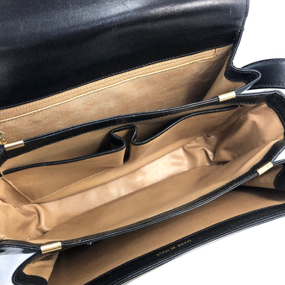 CELINE 馬車皮革肩背包 黑色 復古 8uzpzv 