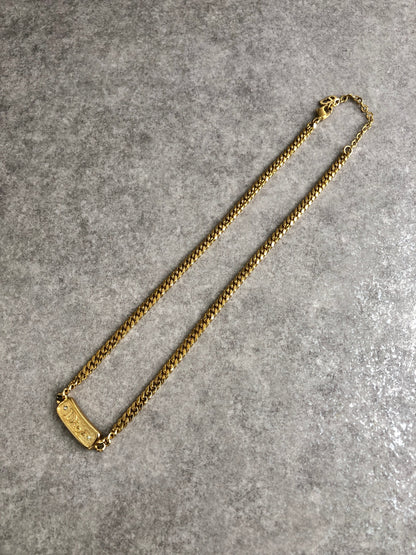 Christian Dior Logo Necklace Gold Vintage mmzdp3