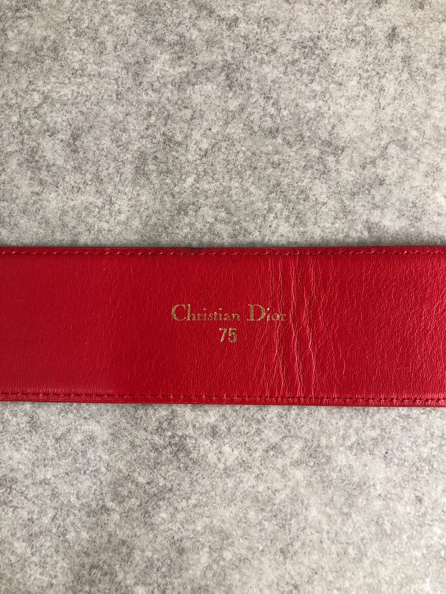 Christian Dior Logo Belt Red Vintage x8prhh