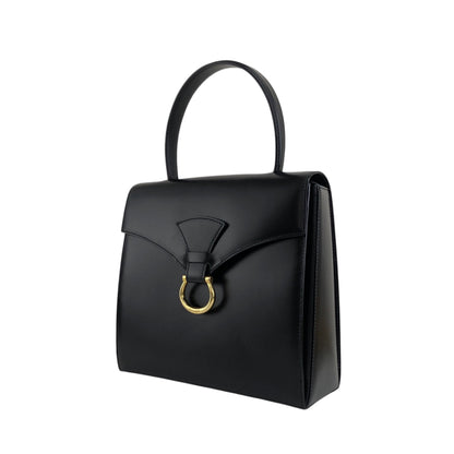 CELINE Horse Bit Top Handle Handbag Black Vintage zbgk75