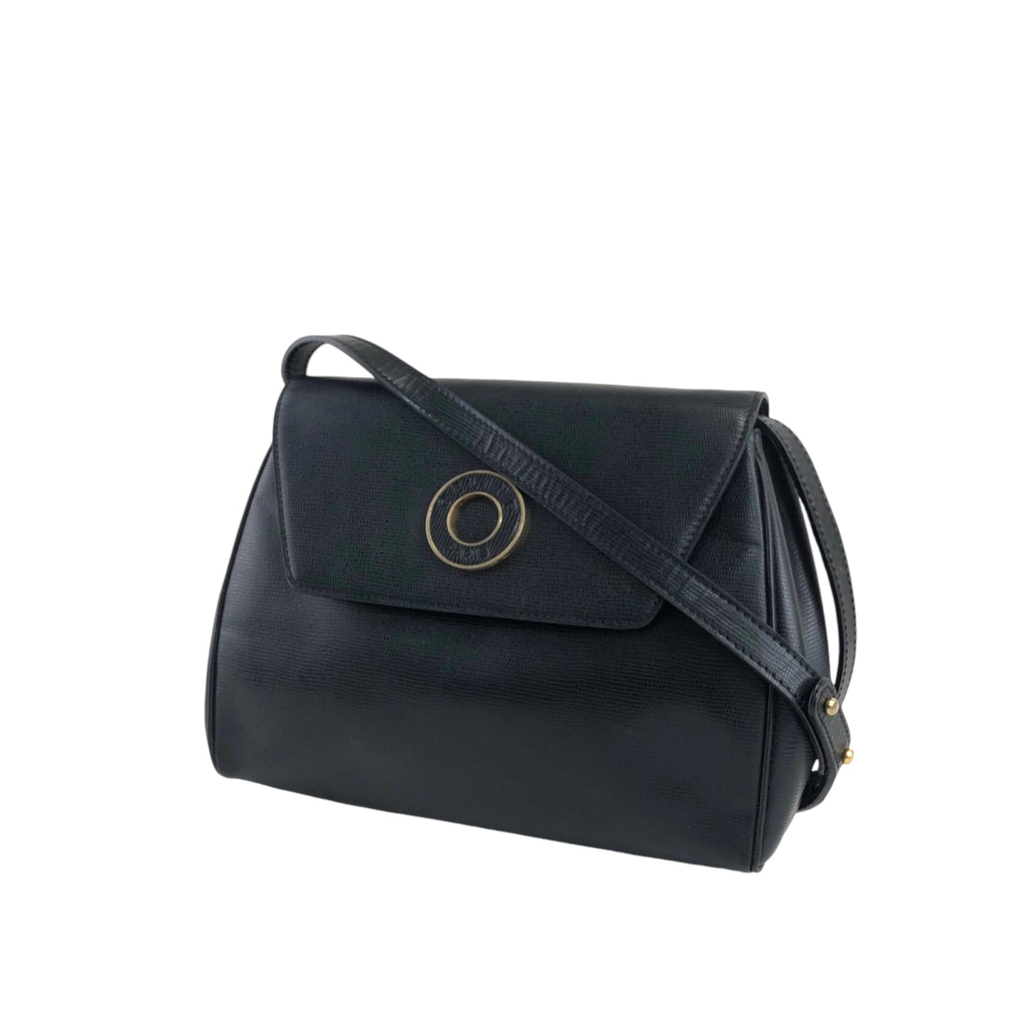 CELINE Circle Logo Shoulder bag Black Vintage ucvasz