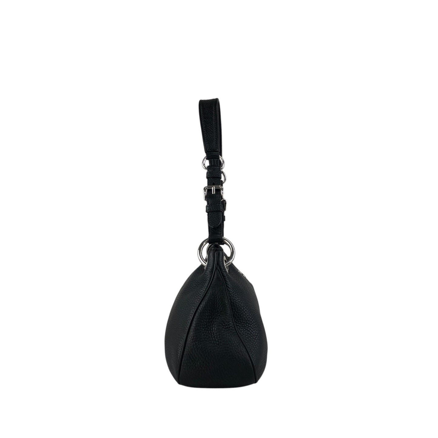 PRADA Logo Shoulder bag Hobobag Black Vintage 3hyfab