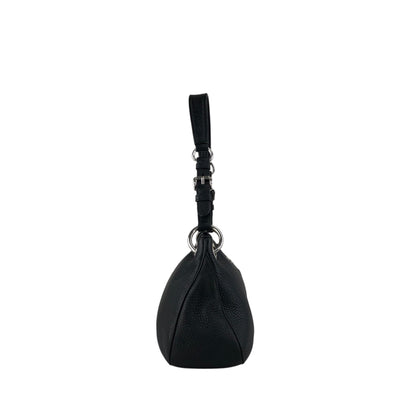PRADA Logo Shoulder bag Hobobag Black Vintage 3hyfab