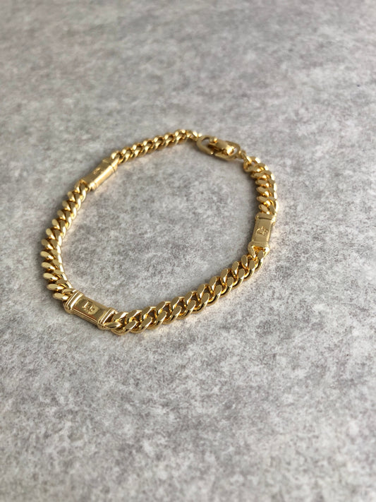 Christian Dior Logo Bracelet Gold Vintage 7y6c85