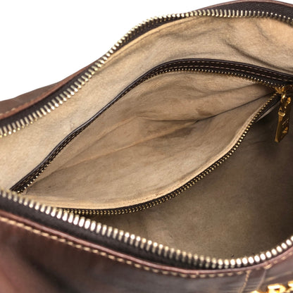 PRADA Logo Handbag Hobobag Brown Vintage c7p34v