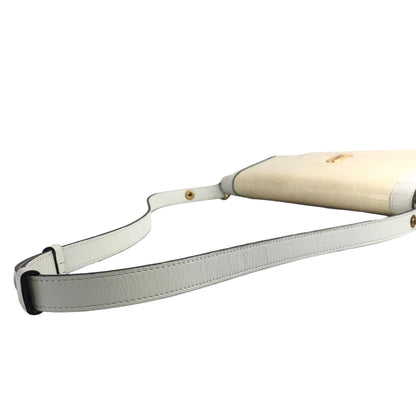 Yves Saint Laurent YSL Logo Lizard Leather Two-way Handbag Shoulder bag Beige Vintage yzf4gb