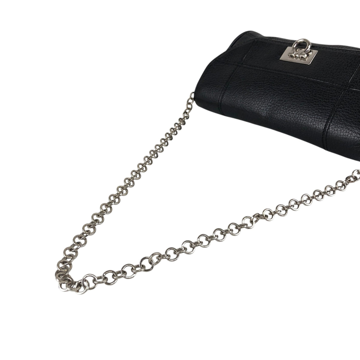 Salvatore Ferragamo Gancini Chain Shoulder bag Black Vintage sj8amk