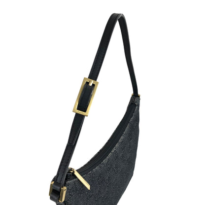 GUCCI GG Canvas Leather Small Handbag Hobobag Black Vintage 2egrki