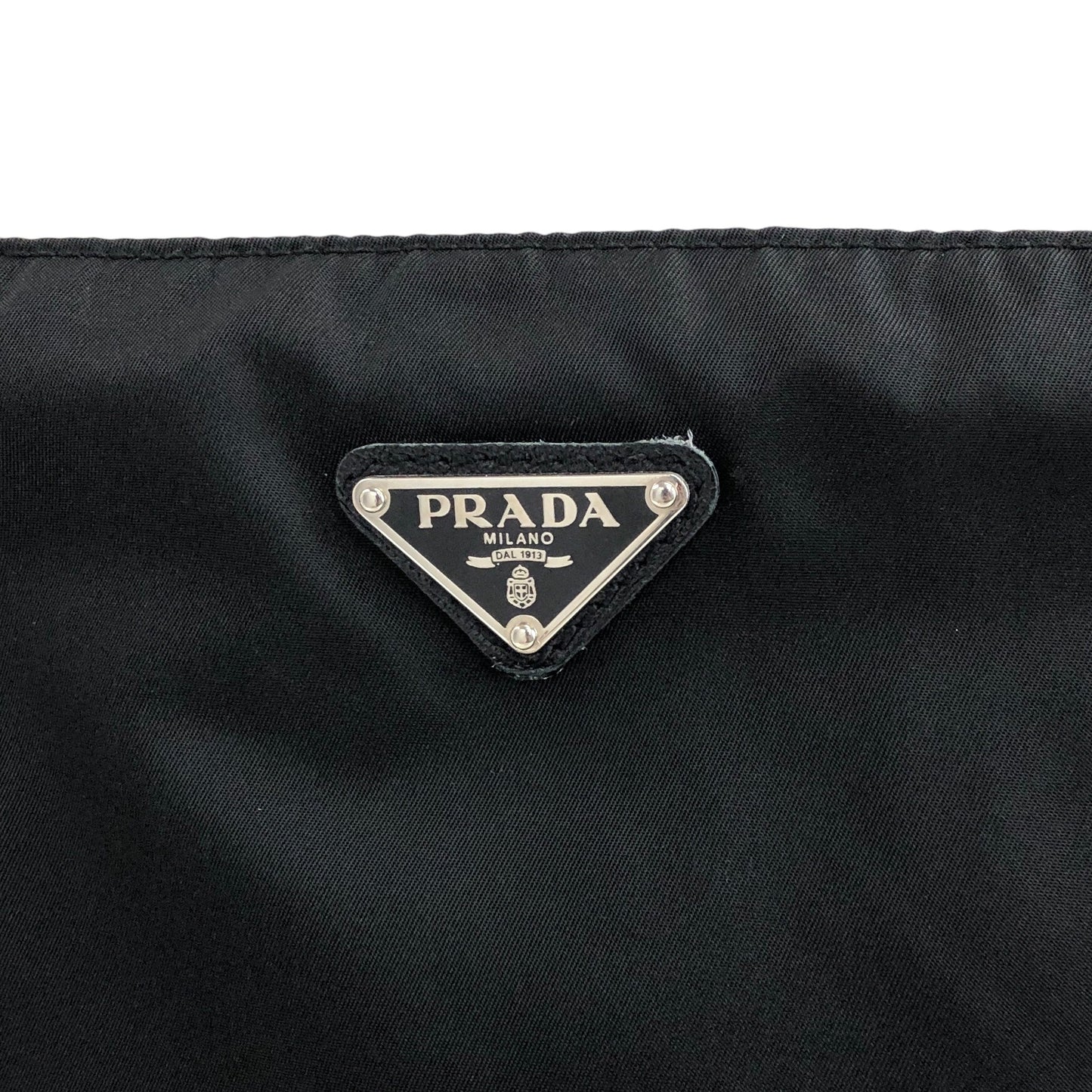 PRADA Triangle Logo Shoulder bag Black Vintage au3btz