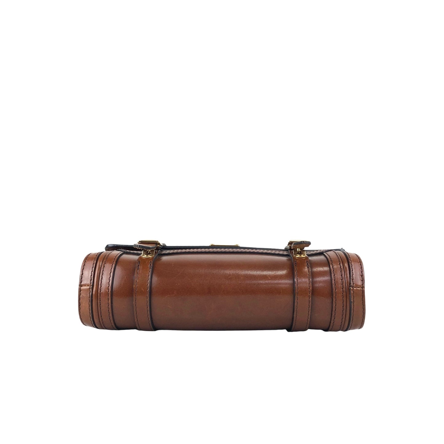 BURBERRYLogo Front Buckle Shoulder bag Brown Vintage 66nxby