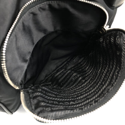 PRADA Triangle Logo Front Buckle Shoulder bag Black Vintage n23xhp