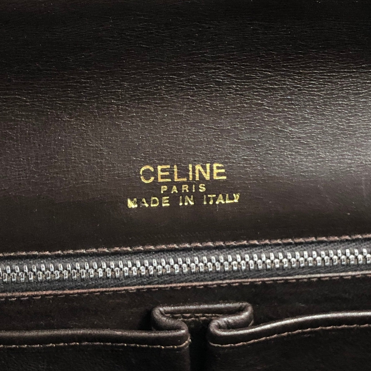 CELINE Horse Carriage Chain Shoulder bag Brown Vintage fjsvsv