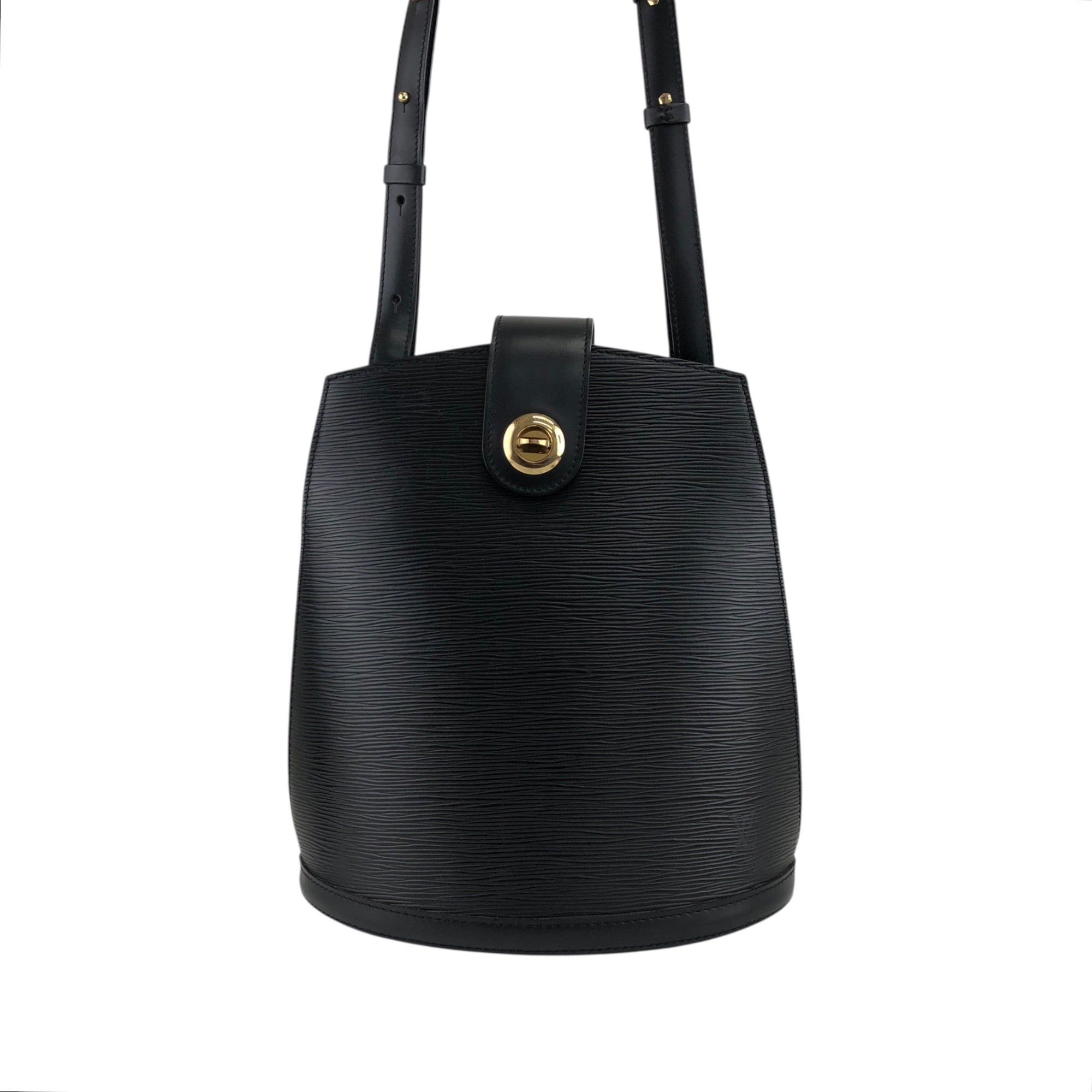 LOUIS VUITTON Epi Turn Lock Shoulder bag Black Vintage