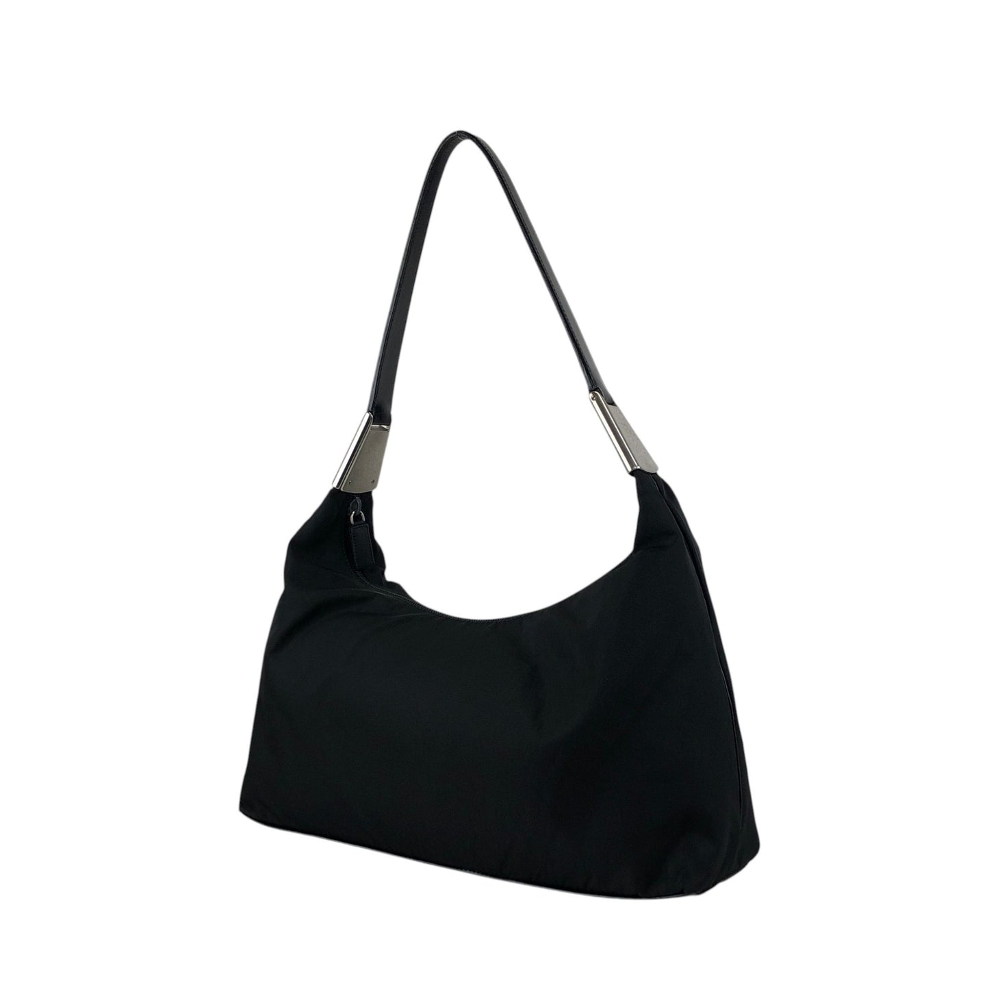 PRADA Logo Shoulder bag Black Vintage h6emcw