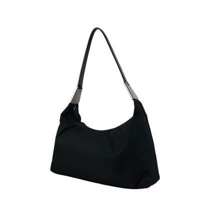 PRADA Logo Shoulder bag Black Vintage h6emcw