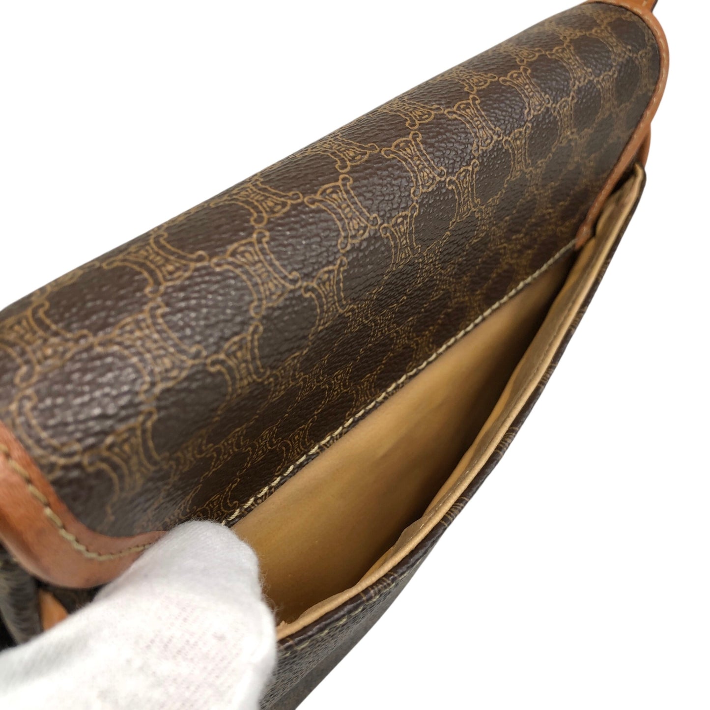 CELINE Macadam Blason Shoulder bag Brown Vintage a4uyd7