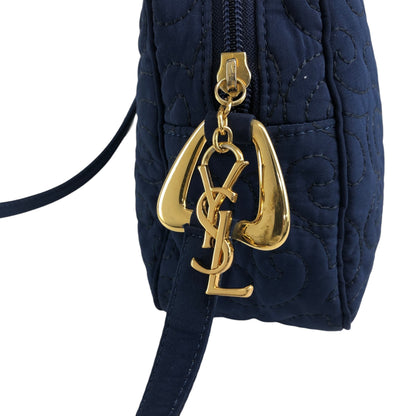 Yves Saint Laurent YSL Logo Shoulder bag Navy Vintage zt4e3i