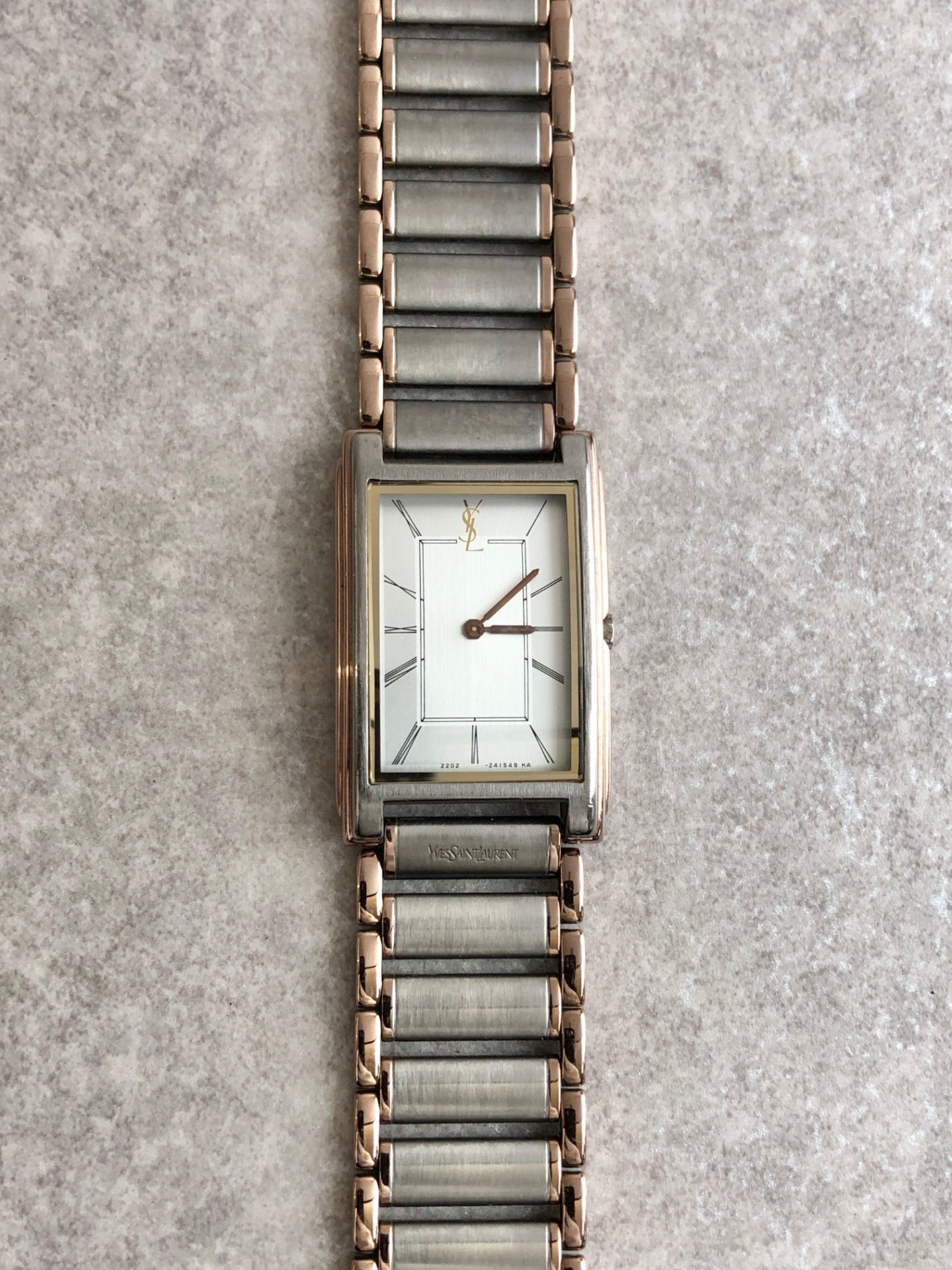 Yves Saint Laurent Quartz Watch Silver 2202-229061 Vintage 4rbv4z