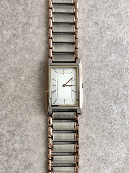 Yves Saint Laurent Quartz Watch Silver 2202-229061 Vintage 4rbv4z