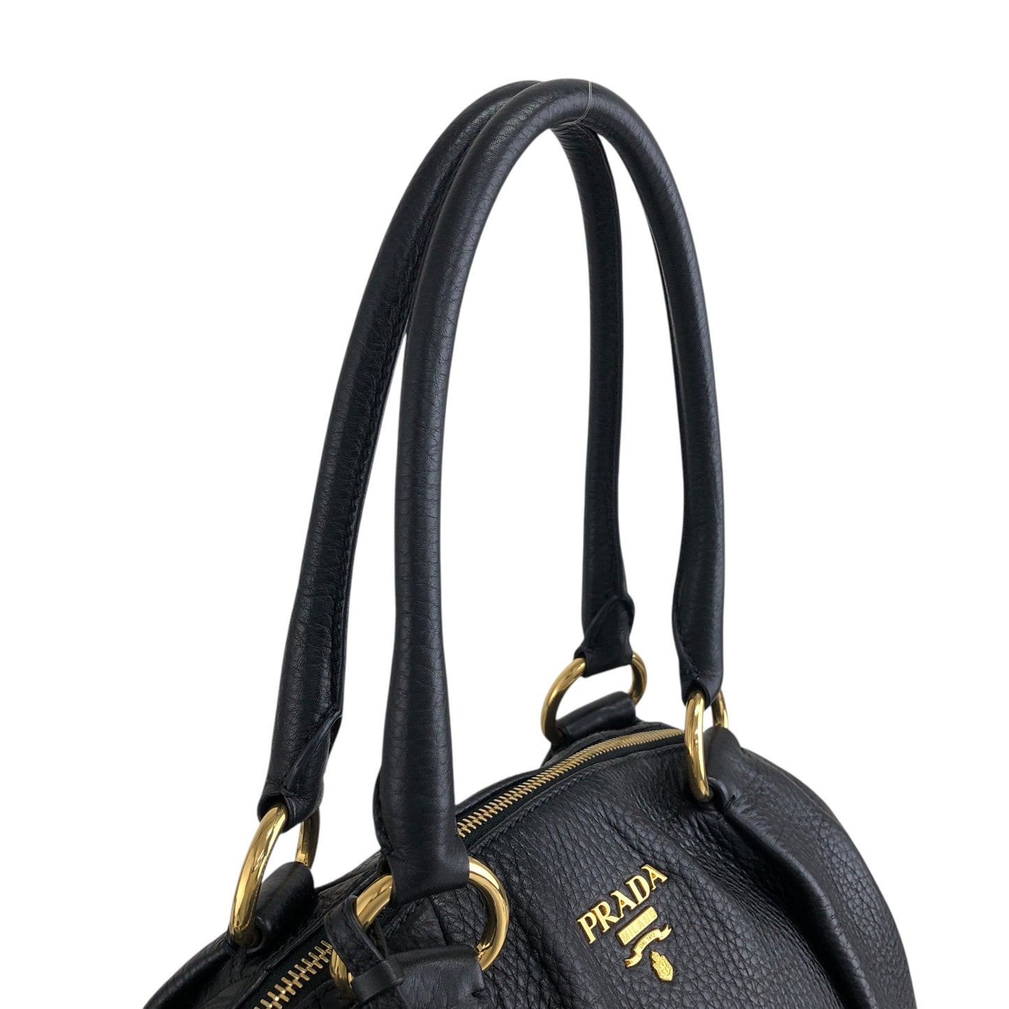 PRADA Logo Two-way Handbag Shoulder bag Black Vintage beb8nm