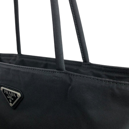 PRADA Tessuto Triangle Logo Totebag Black Vintage wen6ju