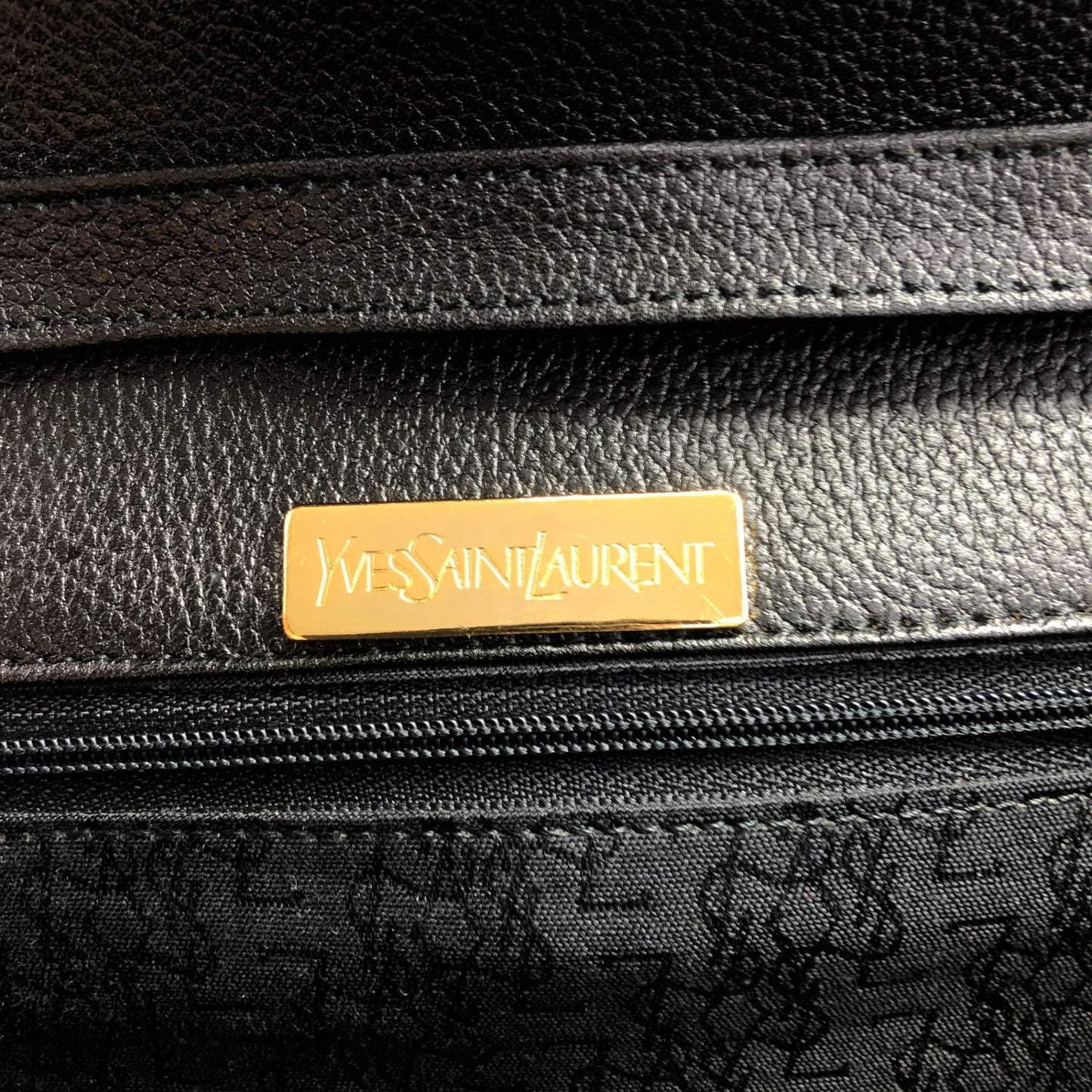 Yves Saint Laurent YSL Logo Shoulder bag Black Vintage hmype4