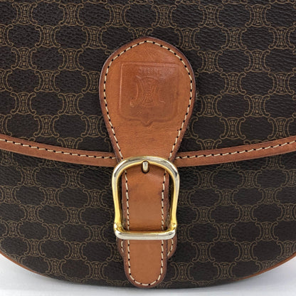 CELINE Macadam Blason Shoulder bag Brown Vintage aj8afn
