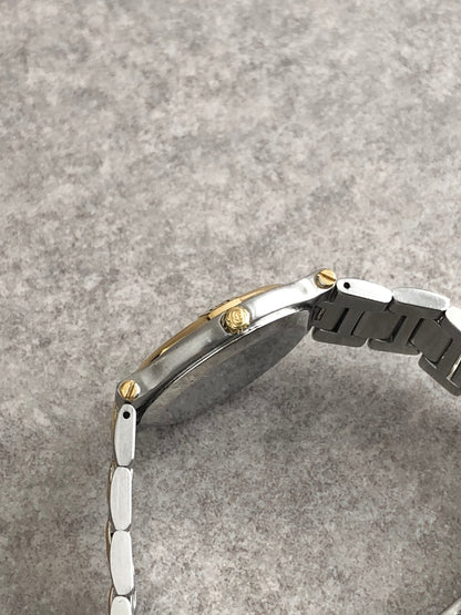 GUCCI Logo Quartz Watch Silver×Gold 9000M Vintage zgvkkw