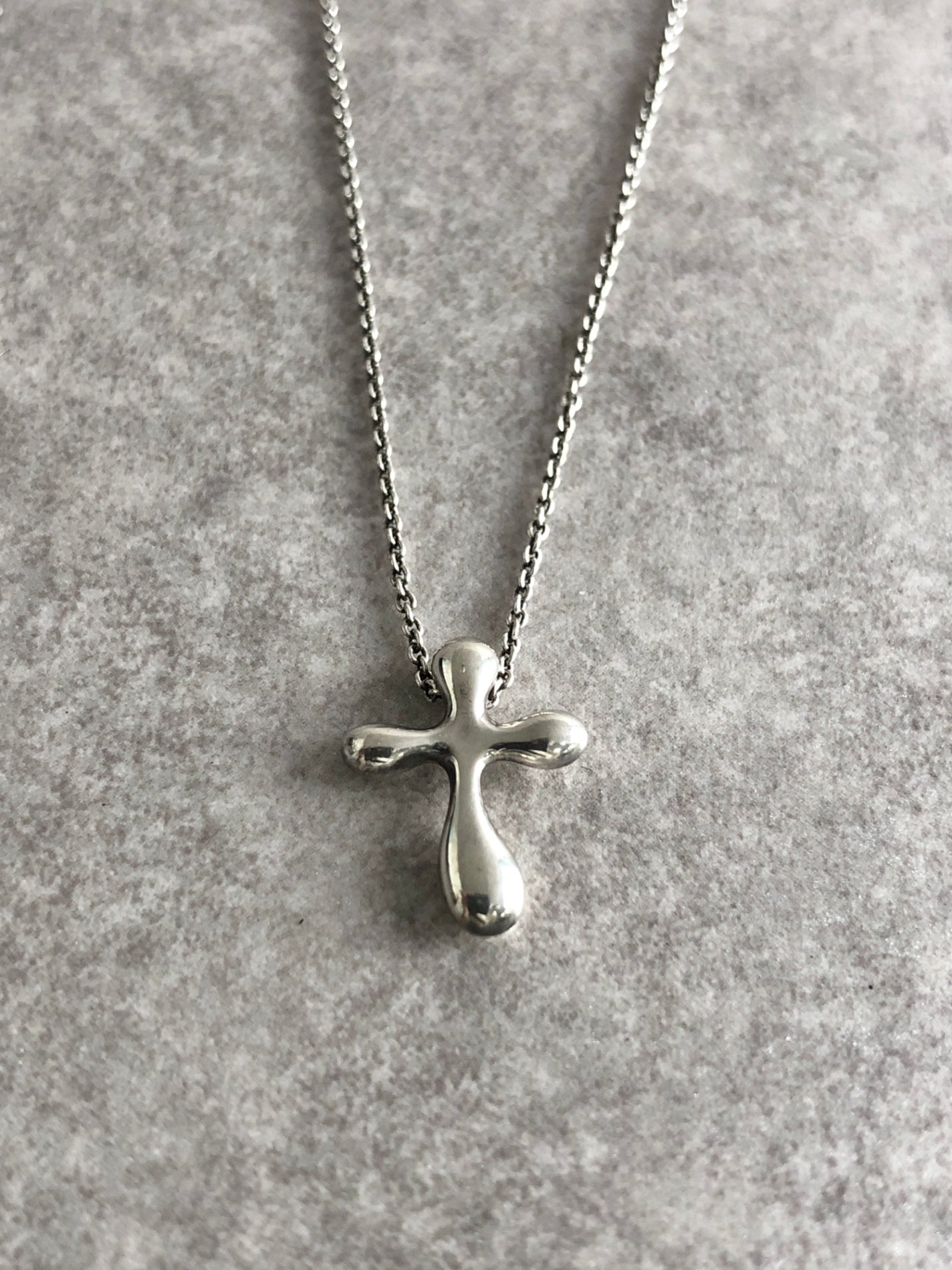 Tiffany & Co. SILVER925 Cross Necklace Silver Vintage 2x6dcs