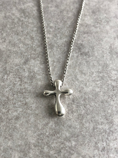 Tiffany & Co. SILVER925 Cross Necklace Silver Vintage 2x6dcs