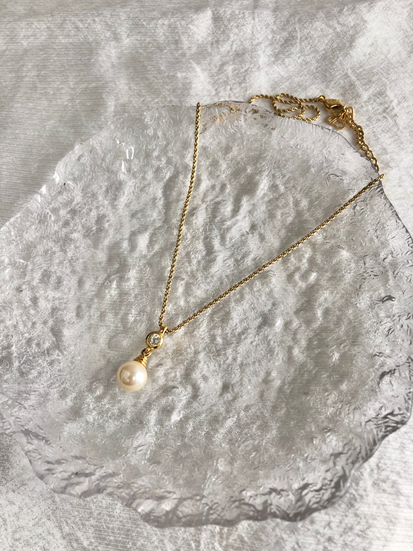 Christian Dior Necklace Gold Vintage f5euhf