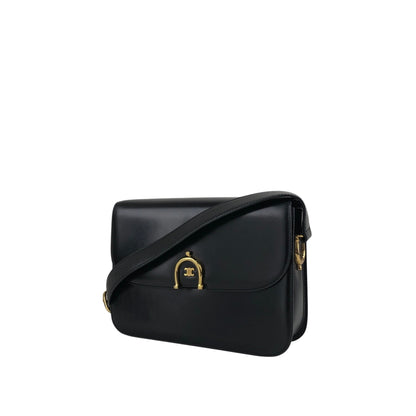 CELINE Triomphe Shoulder bag Black Vintage hvk6su