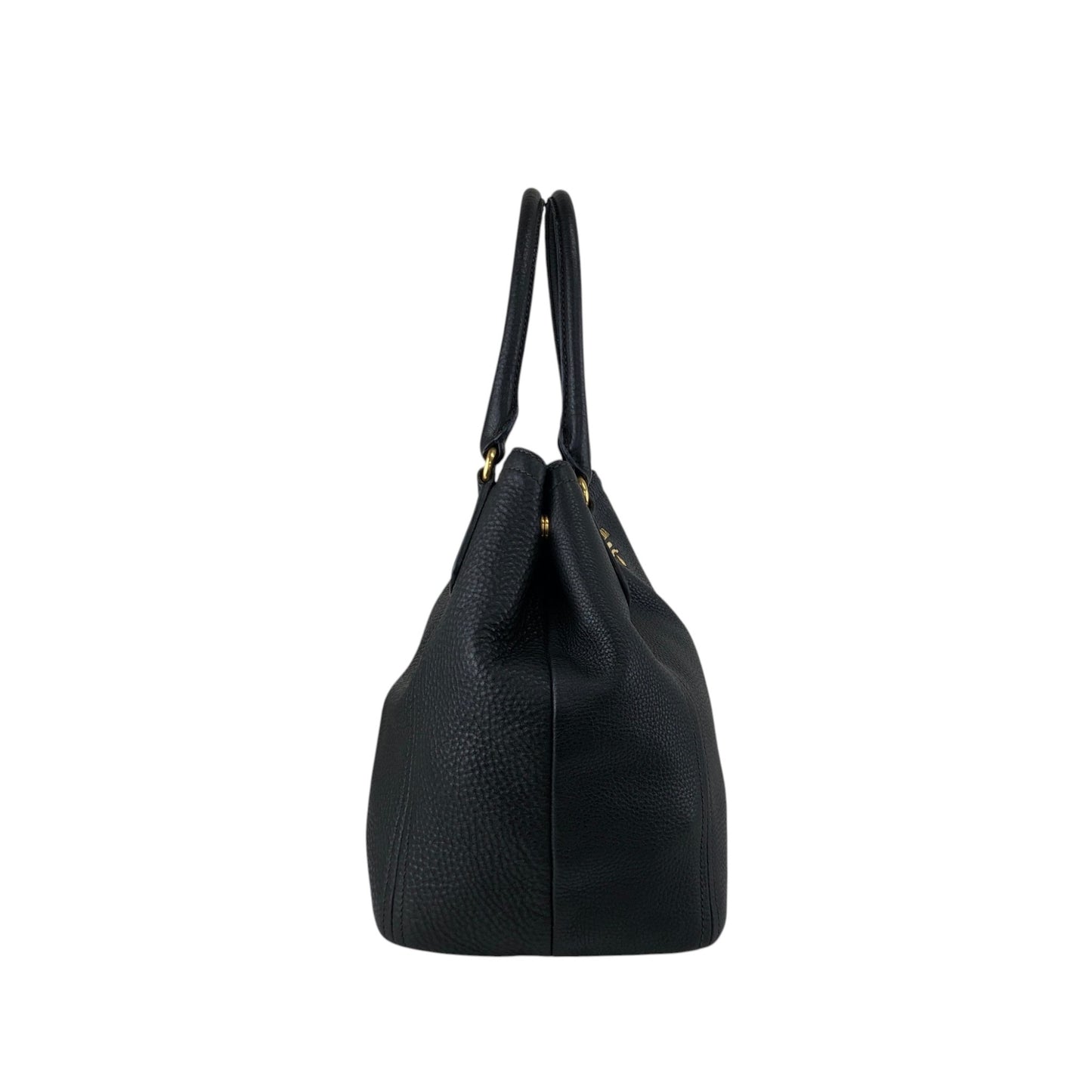 PRADA Logo Handbag Black BN2534 Vintage 6ubit3