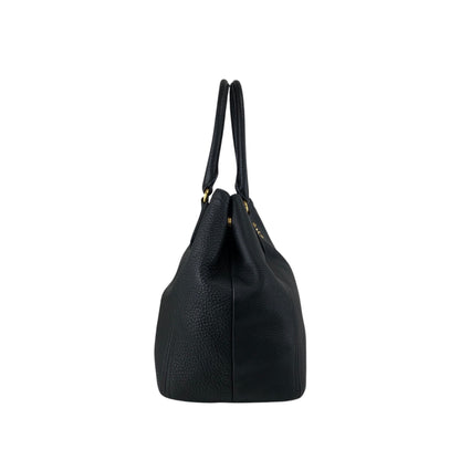 PRADA Logo Handbag Black BN2534 Vintage 6ubit3