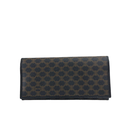 CELINE Macadam Long Wallet Black Vintage 6tcpik