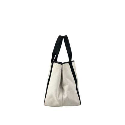 BALENCIAGA Handbag Totebag White×Black Vintage bpp756
