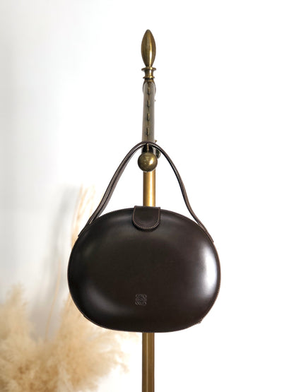 LOEWE Anagram Round Handbag Brown Vintage fxynr8