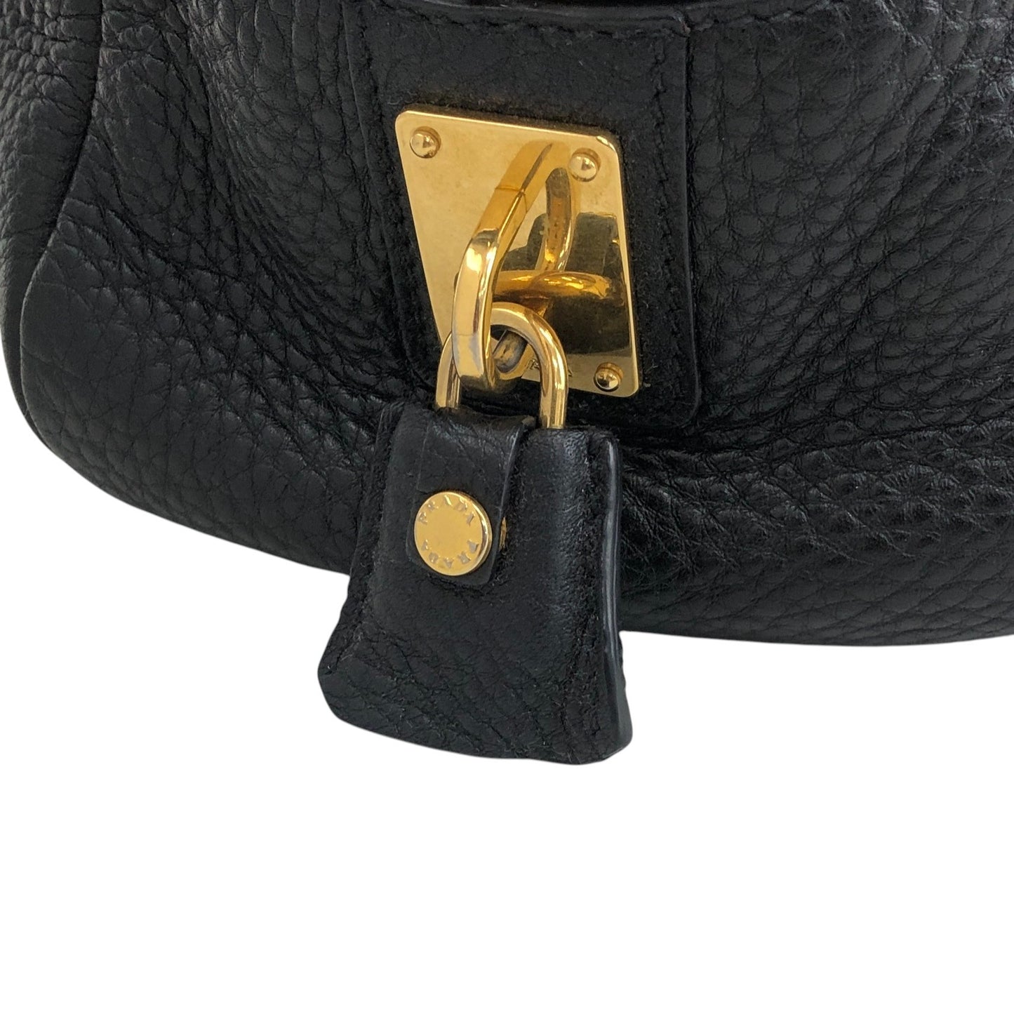 PRADA Logo Handbag Black Vintage nn2dx6
